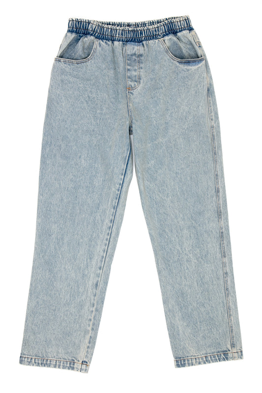 Denim Jeans blue light wash sprinkled pant